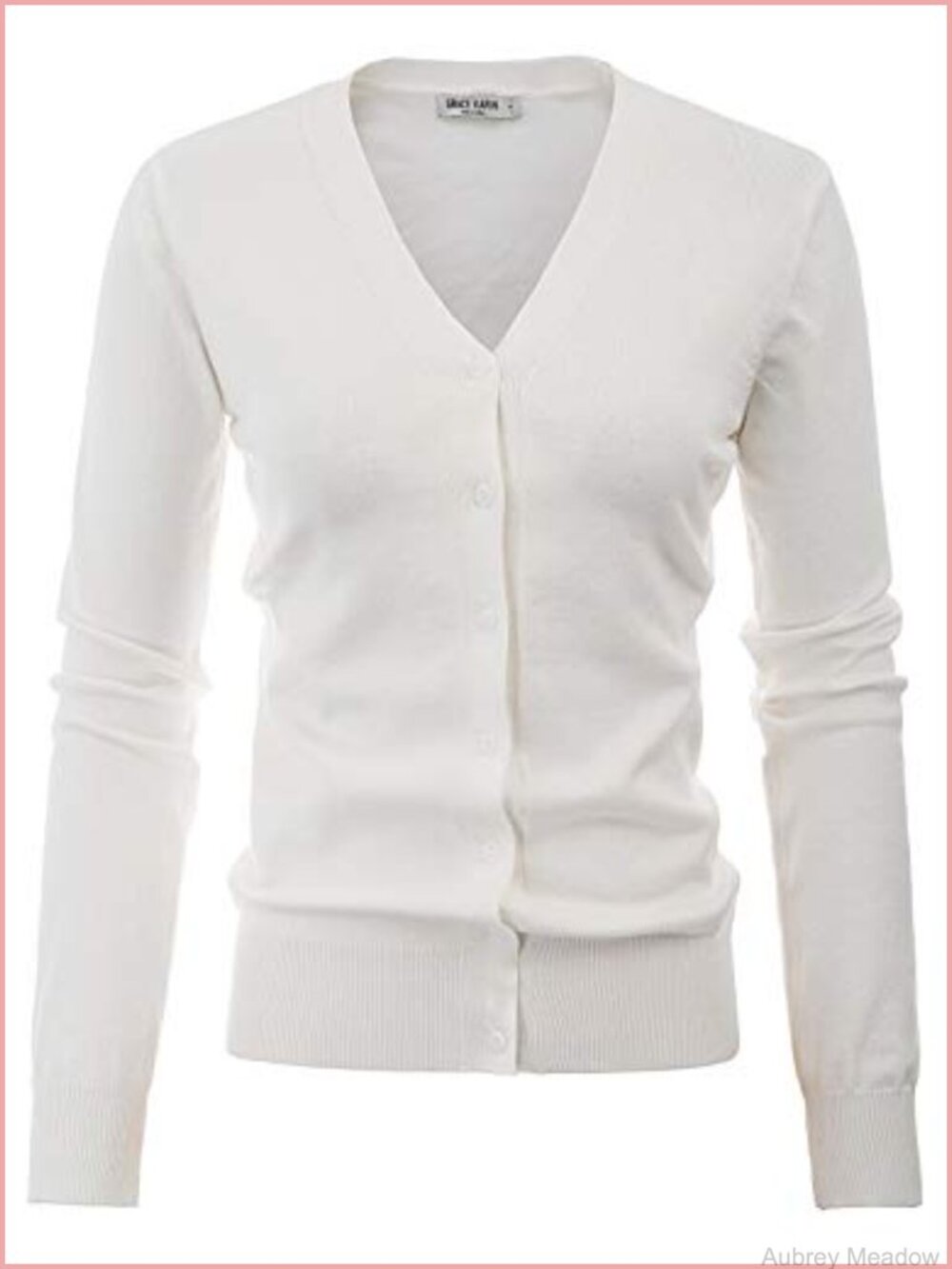 Lightweight Knit V Neck Button Cardigan Sweater Long Sleeve Layering Piece